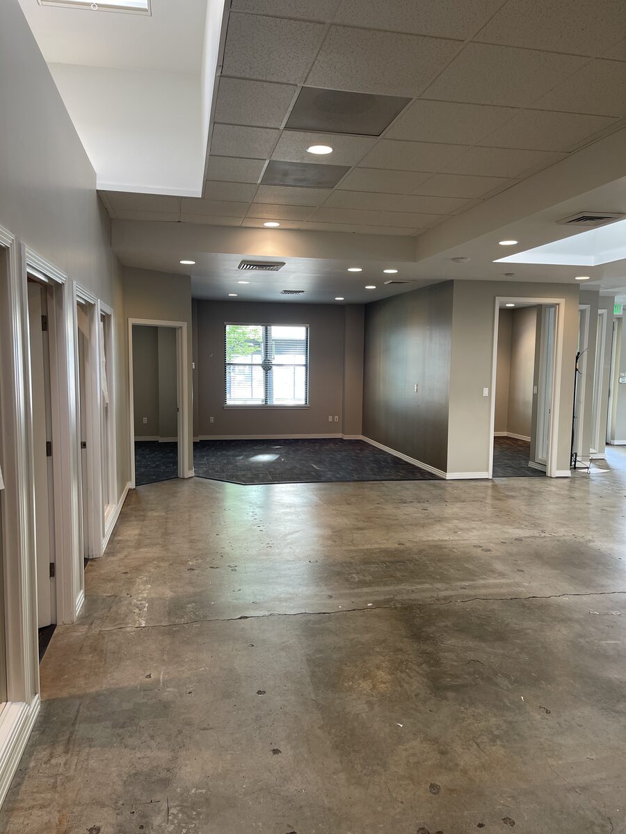 Open creative workspace for lease at 1305 NW 18th Ave in Slabtown Portland with natural light and modern finishes